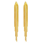 Pendientes llamativos con borlas doradas y brillantes: elegante diseño largo para mujer