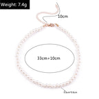 Collier ras du cou classique en perles d'imitation pour femme – Élégant collier de perles pour mariée et mariage
