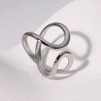 Elariah 14K Gold Plated Stainless Steel Geometric Cocktail Ring – Bold Statement Party Ring for Women