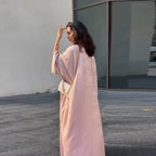 Luxury Satin Batwing Abaya Kimono – Shiny Open Front Maxi Kaftan for Ramadan, Eid & Evening Wear