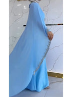 Elariah Embroidered Modest Abaya Dress for Women – Elegant Long Sleeve Kaftan Maxi Dress for Eid, Ramadan & Special Occasions