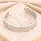 Brazalete vintage irregular de oro: brazalete abierto de acero inoxidable para mujer y hombre.