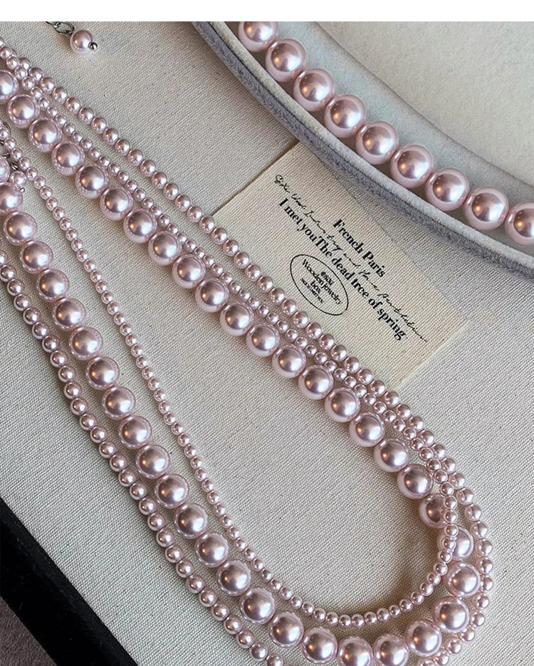 Collier de perles de culture rose et violettes – Élégant collier ras-de-cou plaqué or pour femme