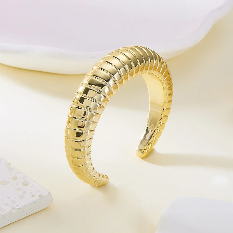 Irregular Geometric Cuff Bangle Bracelet for Women – Bold Statement Fashion Bracelet, Trendy Open Cuff Jewelry