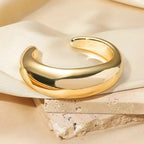 Irregular Geometric Cuff Bangle Bracelet for Women – Bold Statement Fashion Bracelet, Trendy Open Cuff Jewelry