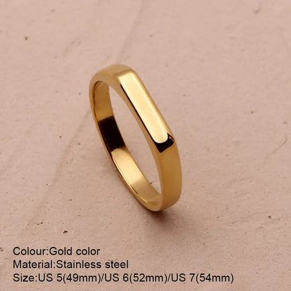 316L Stainless Steel Fashion Ring – Durable, Non-Fading Band for Women