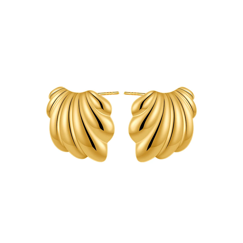 Boucles d'oreilles pendantes à nœuds multicouches en acier inoxydable plaqué or 18 carats pour femmes – Boucles d'oreilles rondes texturées et tendance