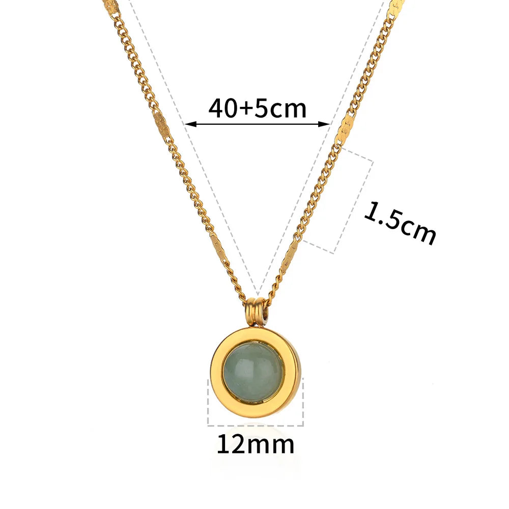 Sunflower Pendant Geometric Necklace – Stainless Steel Clavicle Chain for Women