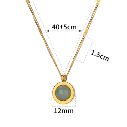 Sunflower Pendant Geometric Necklace – Stainless Steel Clavicle Chain for Women