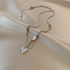 Collier pendentif cœur créatif – Chaîne de clavicule ajustable pour femmes et filles