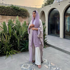 Luxury Satin Batwing Abaya Kimono – Shiny Open Front Maxi Kaftan for Ramadan, Eid & Evening Wear
