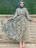 Elariah Luxury Chiffon Abaya Dress – Elegant Floral Modest Maxi Dress for Women (Summer Ramadan Occasion Wear)