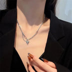 Collier pendentif cœur créatif – Chaîne de clavicule ajustable pour femmes et filles