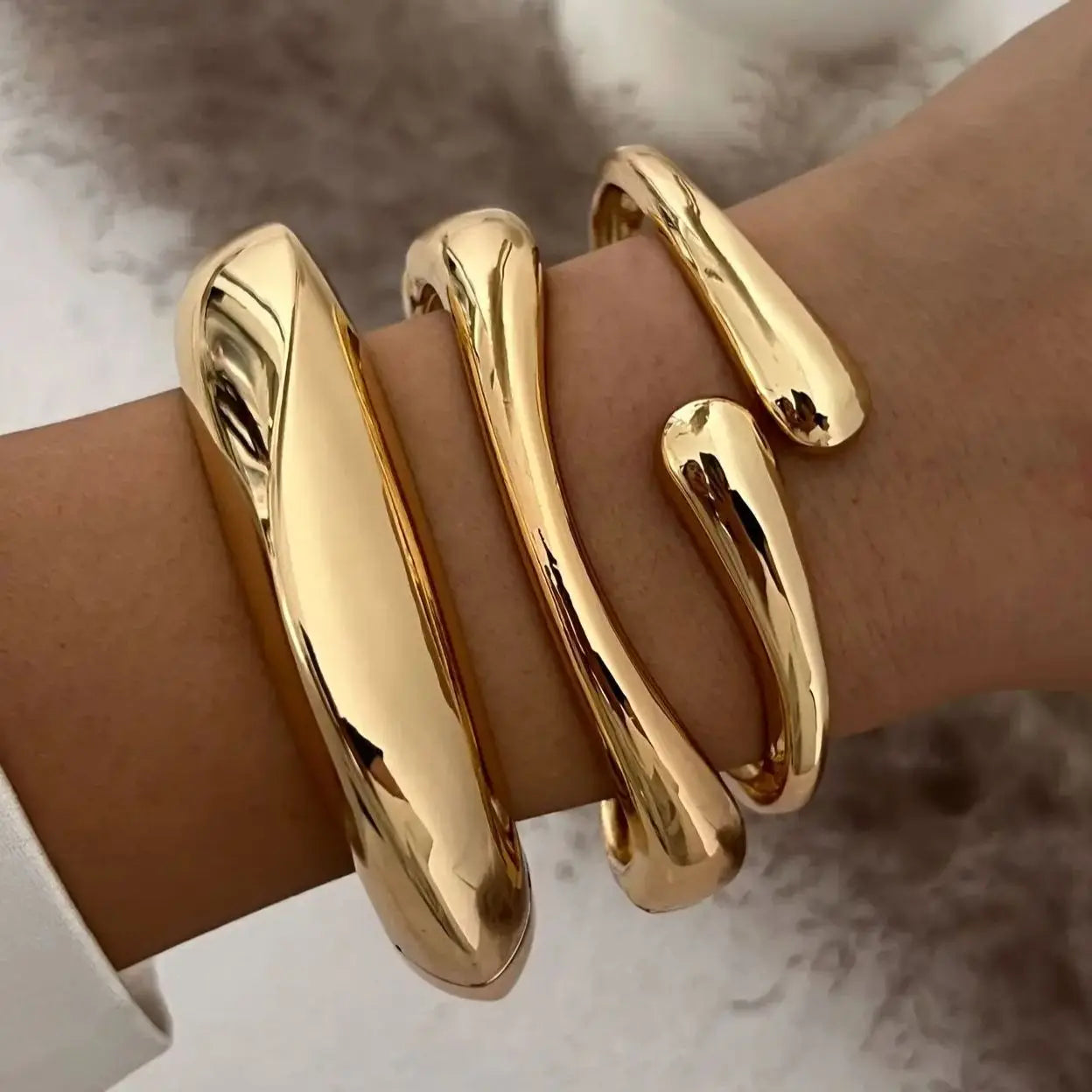 Vintage Punk Geometric Cuff Bangles – Gold & Silver Metal Bracelets for Women & Men