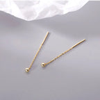 Boucles d'oreilles pendantes élégantes à longues pampilles et perles – Bijoux tendance en métal pour femmes