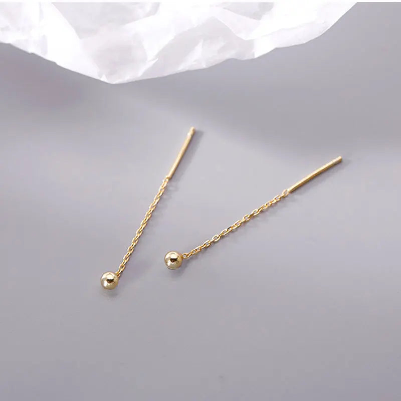 Boucles d'oreilles pendantes élégantes à longues pampilles et perles – Bijoux tendance en métal pour femmes