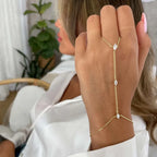 Bracelet losange en cristal de Bohème avec chaînette – Bijou de soirée élégant pour femme