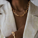 Collier à chaîne épaisse en acier inoxydable – Bijou ras-du-cou punk unisexe pour femmes et hommes