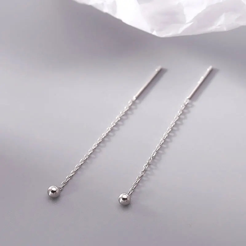 Boucles d'oreilles pendantes élégantes à longues pampilles et perles – Bijoux tendance en métal pour femmes