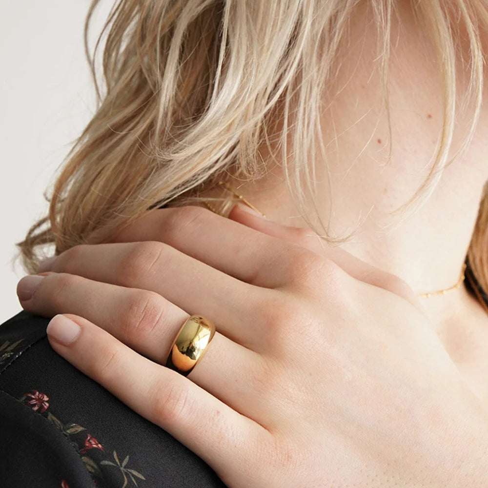 316L Stainless Steel Fashion Ring – Durable, Non-Fading Band for Women