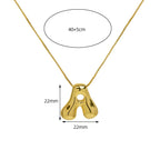 Collier Initiale Doré – Pendentif Lettre Bulle Épaisse en Acier Inoxydable | Bijoux Elariah