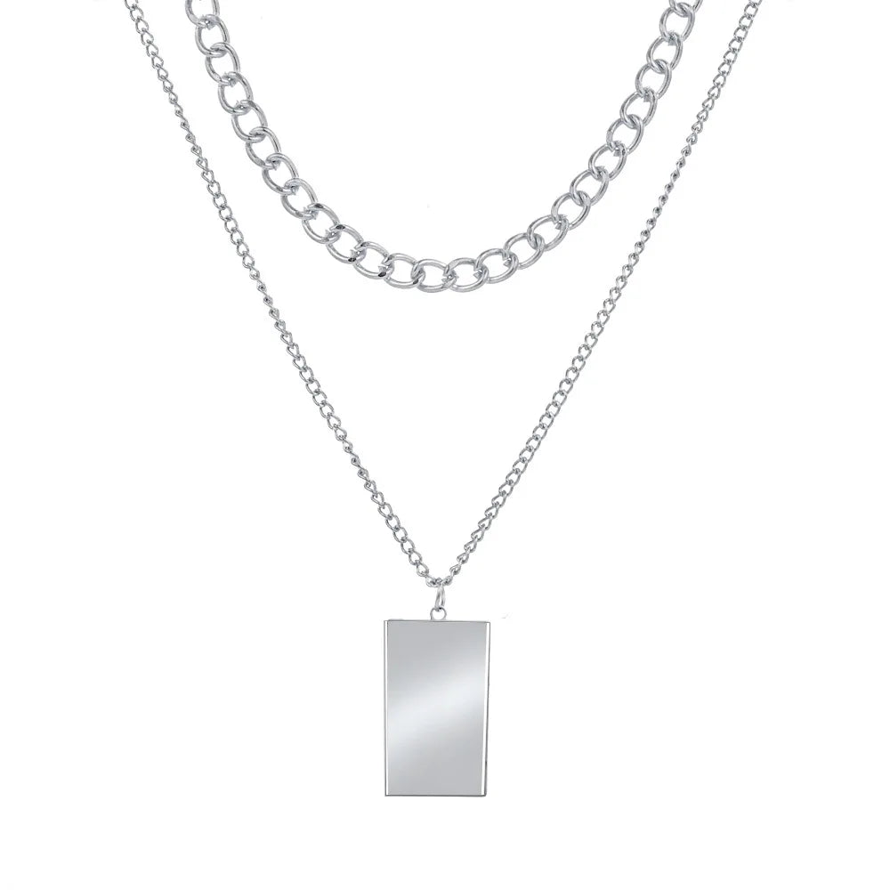 Collier à chaîne épaisse en acier inoxydable – Bijou ras-du-cou punk unisexe pour femmes et hommes