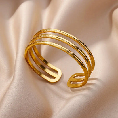 Luxury Adjustable Stainless Steel Bangle Bracelet – Waterproof Gold Cuff Jewelry for Women