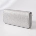 Elariah Shimmer Envelope Clutch Bag – Silver Glitter Evening Handbag with Chain Strap for Weddings & Party Wear