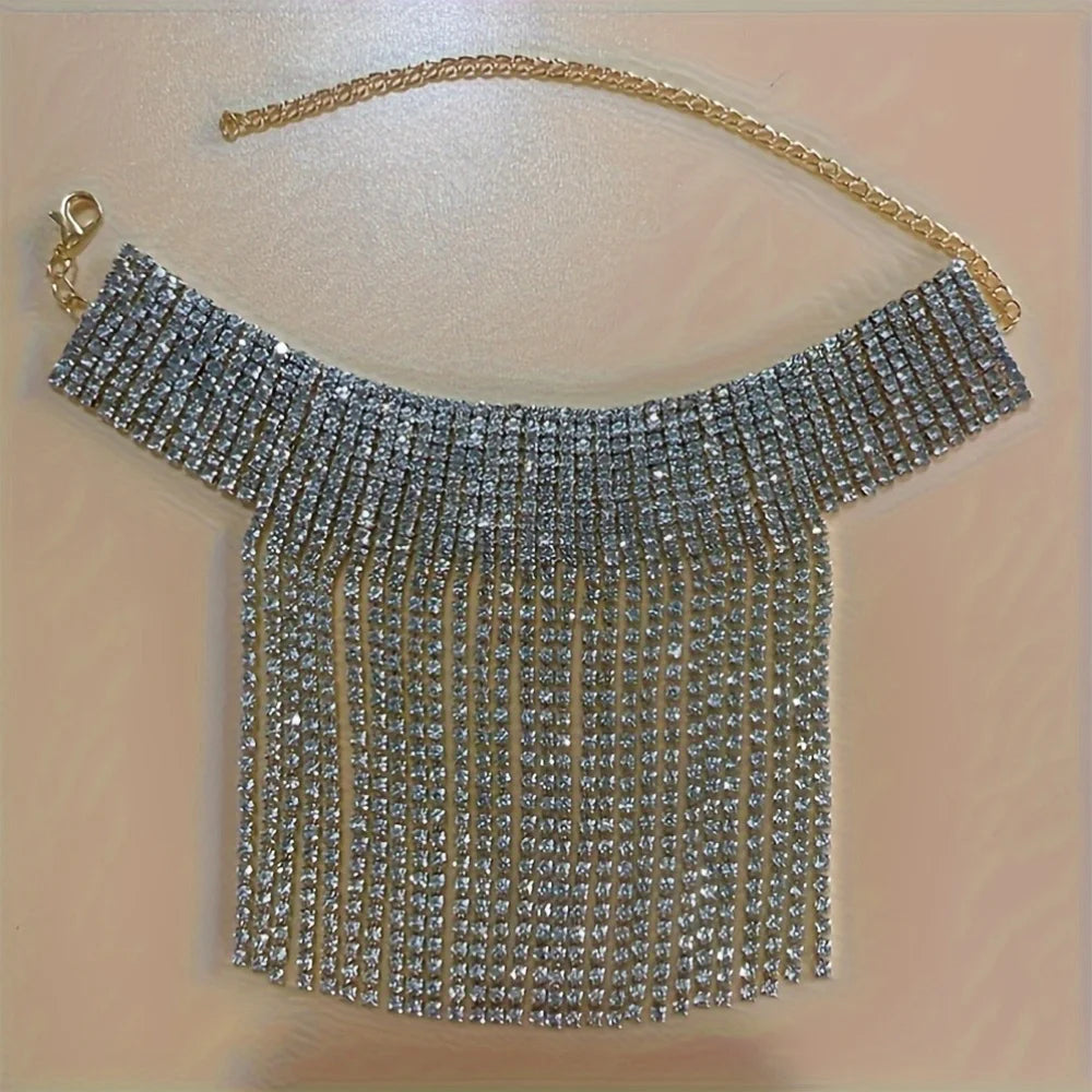 Bracelet de cheville à pampilles et strass pour femme – Bracelet de cheville à chaîne en cristal étincelant, bijou de pied élégant pour les fêtes et les mariages