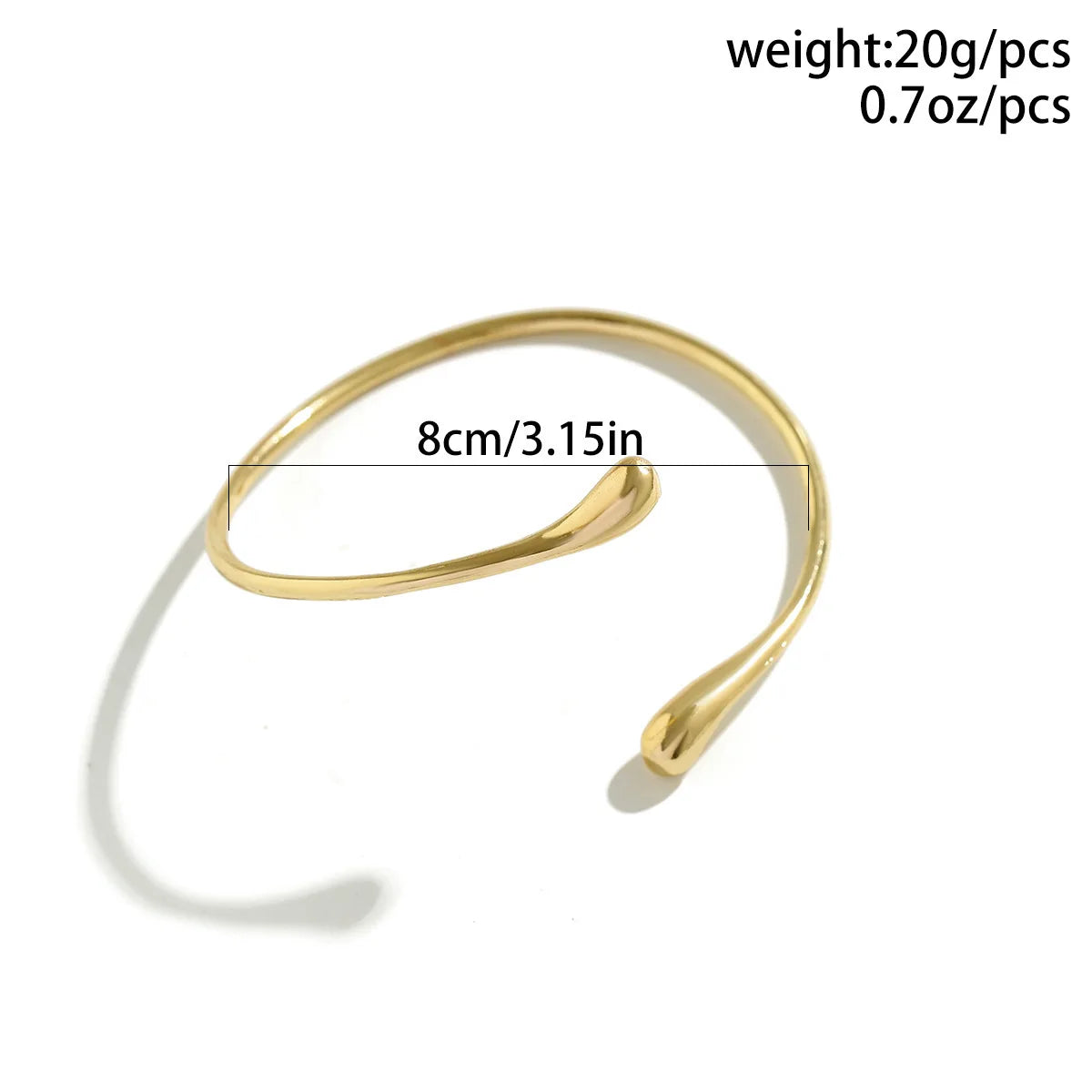 Pulsera geométrica vintage con forma de gota de agua para el brazo superior: brazalete ajustable para mujer
