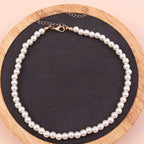 Collier ras du cou classique en perles d'imitation pour femme – Élégant collier de perles pour mariée et mariage