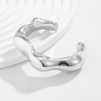 Irregular Geometric Cuff Bangle Bracelet for Women – Bold Statement Fashion Bracelet, Trendy Open Cuff Jewelry