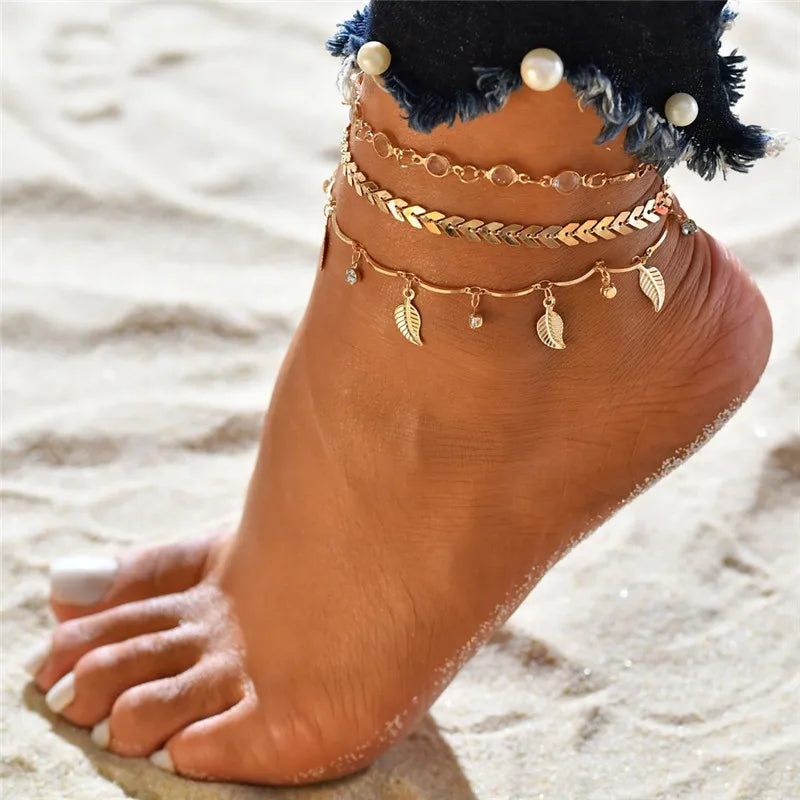 Élégant bracelet de cheville bohème avec perles et breloque coquillage – parfait pour la plage, les mariages et le style de tous les jours.