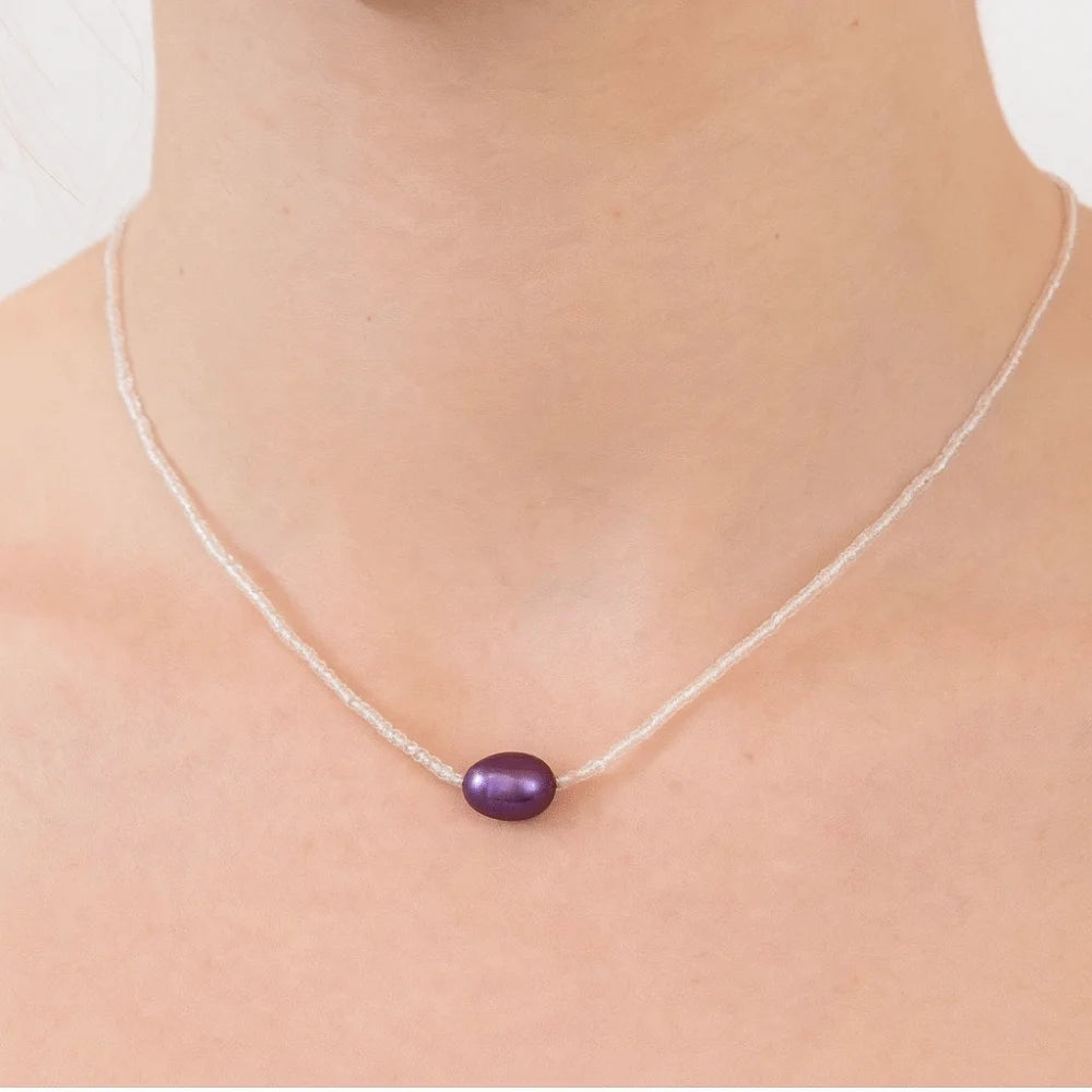 Collier de perles d'eau douce artistique et rétro – Pendentif bohème fait main