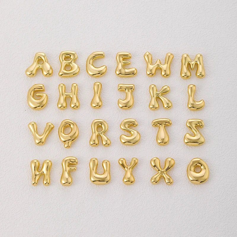 Golden Initial Necklace – Chunky Bubble Letter Pendant in Stainless Steel | Elariah Jewelry