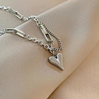 Collier pendentif cœur créatif – Chaîne de clavicule ajustable pour femmes et filles