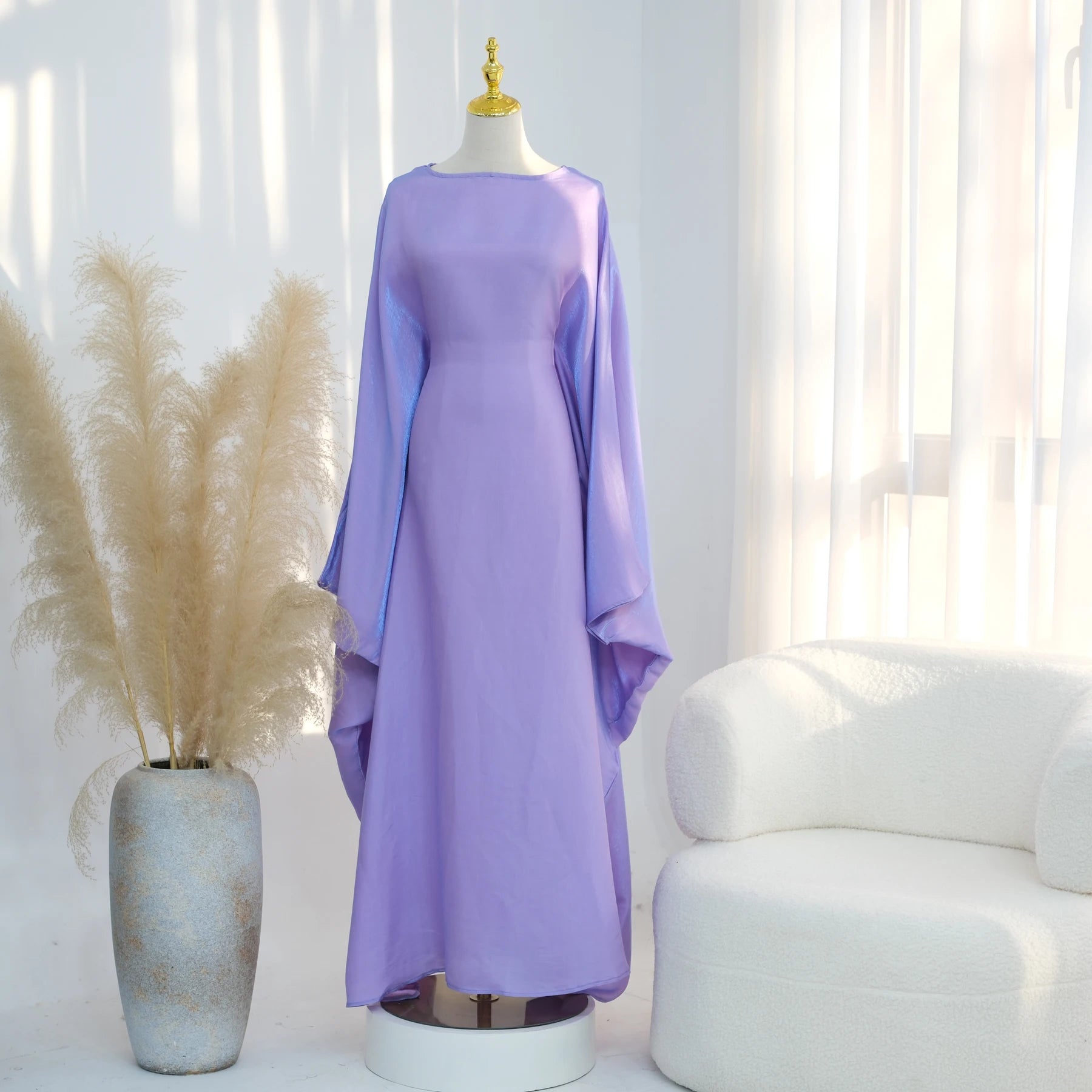 Elariah Shimmering Eid Kaftan Abaya – Extra Loose Fit Butterfly Sleeve Maxi Dress for Ramadan, Evening & Party Wear