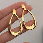 Pendientes geométricos de estilo francés: joyas modernas y llamativas para mujer