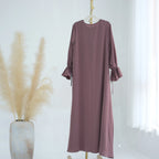 Elariah Women's Modest Maxi Kaftan Dress with Bow Detail & Pockets | Long Sleeve Islamic Abaya for Ramadan, Eid & Everyday Wear
