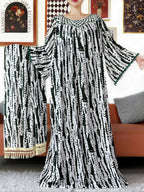 Embroidered Cotton Abaya Dress – Loose Boho Maxi Kaftan with Tassel Detail (One Size, 6 Colours)