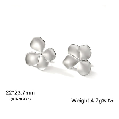 Unift Vintage Flower Stud Earrings for Women – Bohemian 14K Gold-Plated Stainless Steel Statement Jewelry