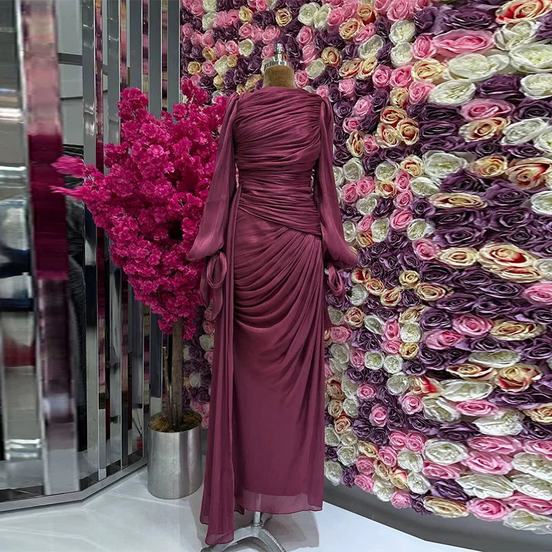 Robe maxi caftan soyeuse et modeste Elariah pour femmes – Abaya musulmane à manches longues, Jalabiya, tenue décontractée et de soirée