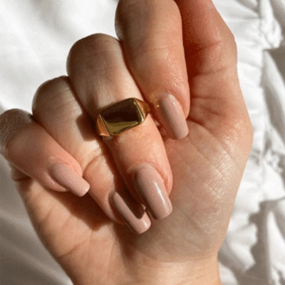 Bague tendance en acier inoxydable 316L – Alliance durable et résistante à la lumière pour femme