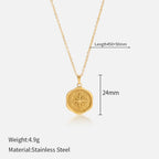 Collier vintage français étoile et lune – Chaîne pendentif céleste en acier inoxydable 316L (unisexe, doré) | ELARIAH
