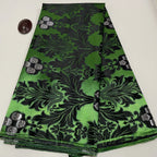 African Damask Lace Fabric (2.5 or 5 Yards) – Thick Jacquard Brocade for Aso Oke, Headwrap & Bridal Dresses