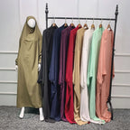 Abaya de prière à capuche pour femmes Elariah avec khimar long hijab | Vêtement de prière islamique modeste | Tissu Nida coupe ample