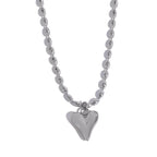 Collier pendentif cœur plaqué or 18 carats – Chaîne à billes en acier inoxydable, bijou délicat et romantique pour femme