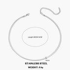 Gargantilla clásica de cadena plana de serpiente: diseño de espiga de acero inoxidable en oro y plata.