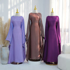 Elariah Shimmering Eid Kaftan Abaya – Extra Loose Fit Butterfly Sleeve Maxi Dress for Ramadan, Evening & Party Wear