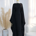Elariah Shimmering Eid Kaftan Abaya – Extra Loose Fit Butterfly Sleeve Maxi Dress for Ramadan, Evening & Party Wear